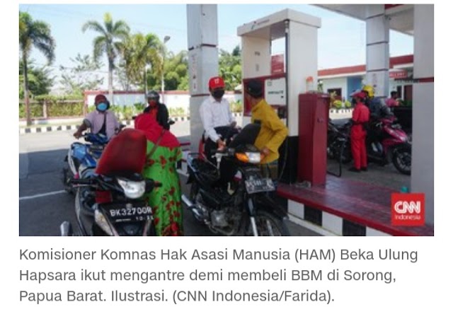 Anggota Komnas HAM ikut Saksikan Antrean Panjang BBM di Sorong Papua Barat