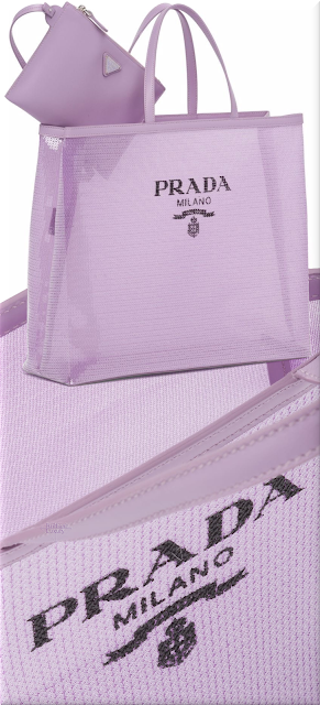 ♦Prada orchid bloom purple mesh sequin logo tote bag #prada #bags #purple #pantone #2022 #brilliantluxury