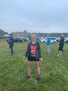 Me standing in the toilet queue with Gosford House behind me.