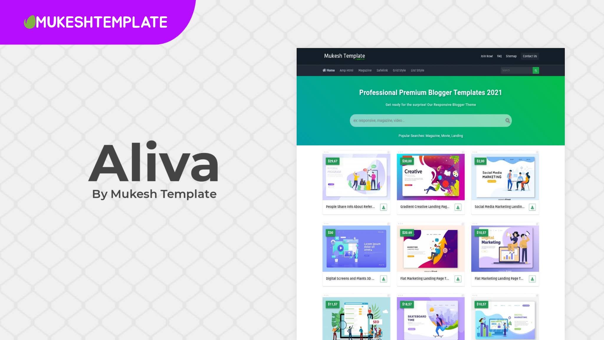 Aliva - Premium Responsive Blogger Template