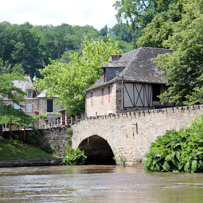 Bridge build of slate crossing the Vézère river.