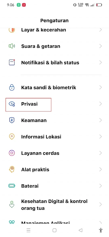 Masuk ke Pengaturan Privasi