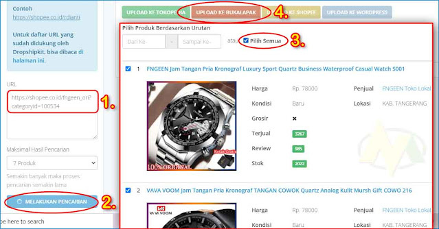 Begini Cara Upload Produk Atau Barang Secara Massal di Shopee Tokopedia dan Bukalapak