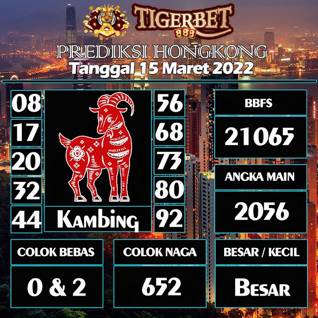 Prediksi Togel Hongkong Tanggal 15 Maret 2022 Tigerbet888