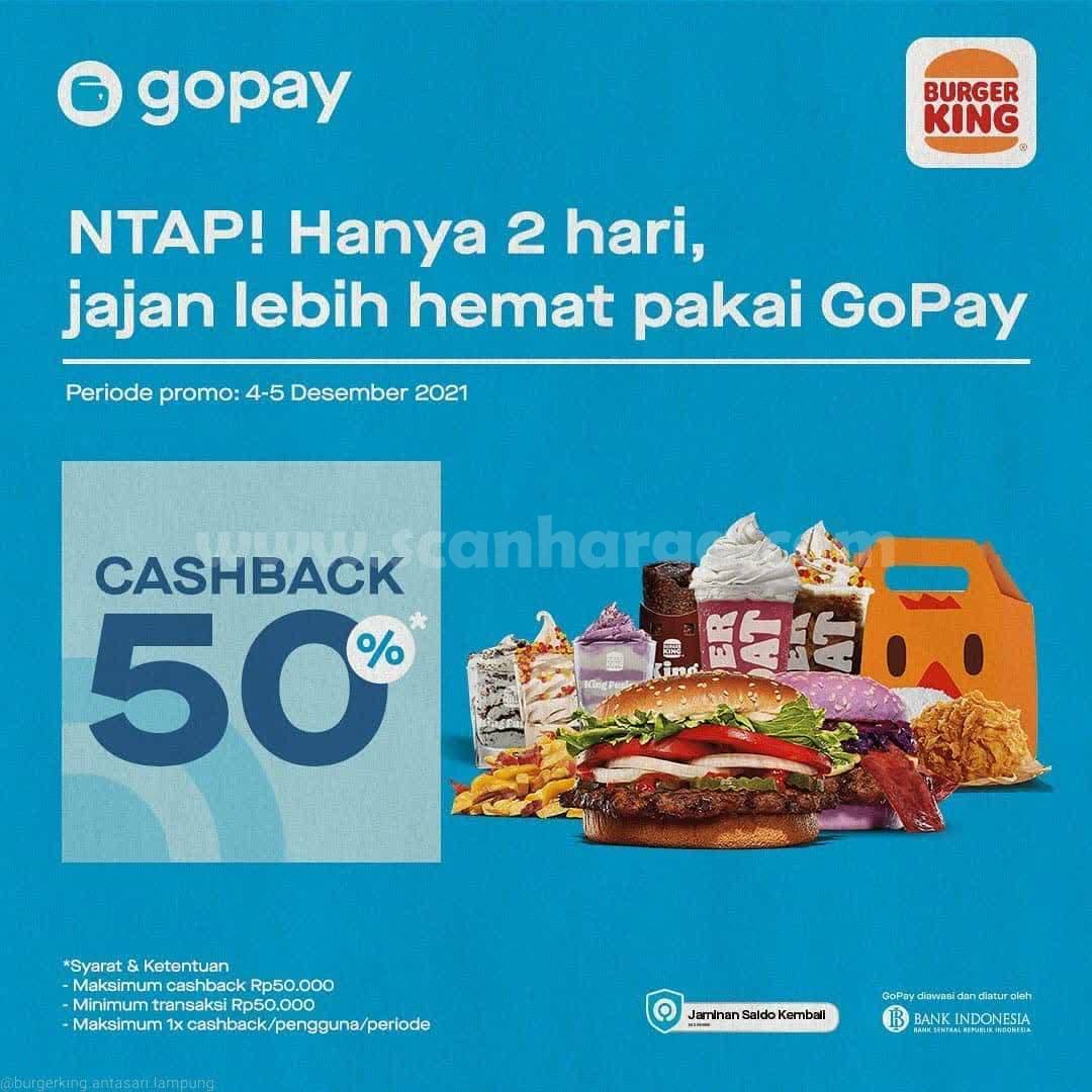 Promo Burger King Cashback 50% Transaksi Pakai Gopay
