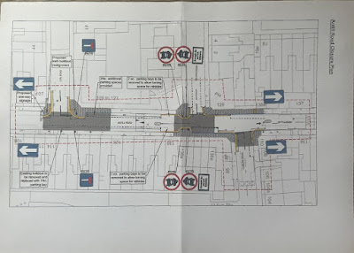 Plan of changes to the road layout in the Antill Road area
