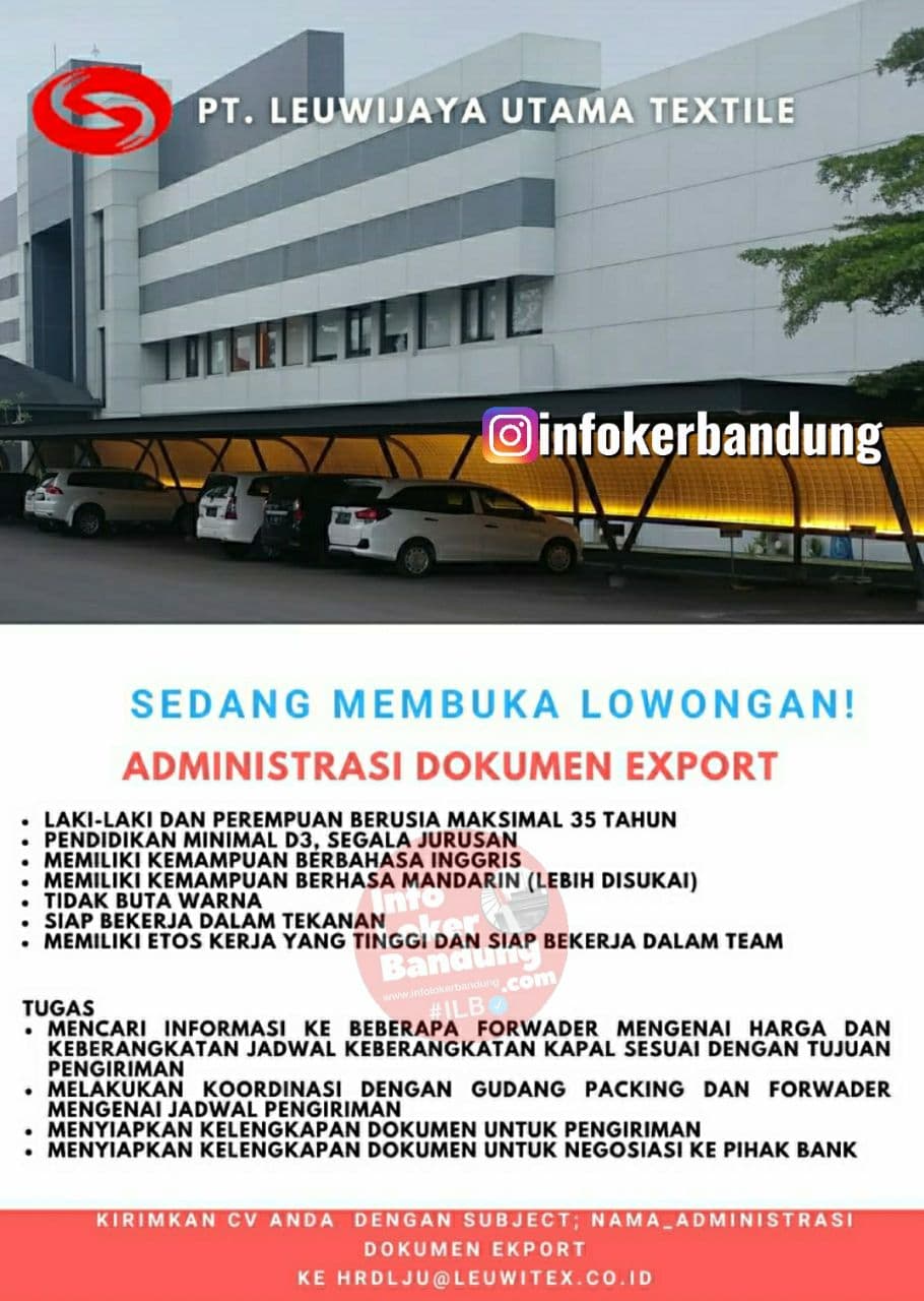 Lowongan Kerja PT. Leuwijaya Utama Textile ( Leuwitex ) Bandung Desember 2021