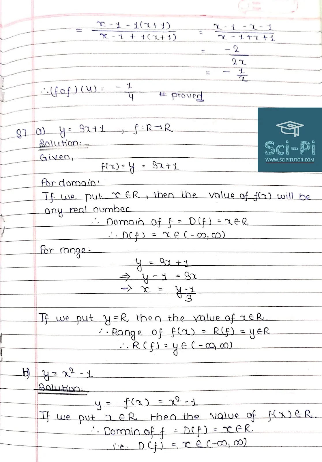 Grade 11 Relations, Functions, and Graphs Exercise 3 Solutions | Basic Mathematics Grade XI by Sukunda Pustak Bhawan