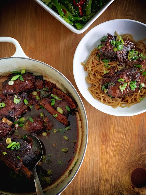 Soy Braised Beef Short Ribs, easy to make yet rich and complex in the flavor profile. The preparation of this dish is virtual hands free, while the presentation is nothing less than the star of any celebratory dinner.