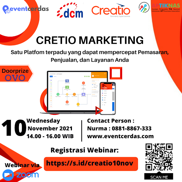 Ikuti Webinar CREATIO MARKETING 10 November 2021