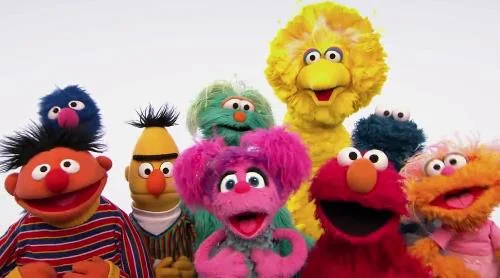 pink, purple Sesame Street characters