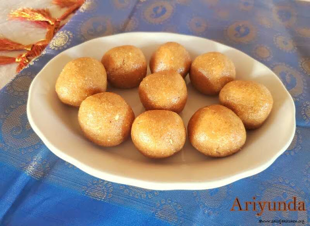 images of  Ariyunda Recipe / Rice Ladoo Recipe / Roasted Rice Balls / Sweet Rice and Coconut Balls - Easy Ladoo Recipe