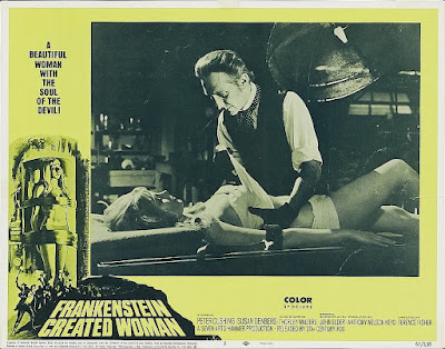 Frankenstein Created Woman, US Lobby Card, Peter Cushing