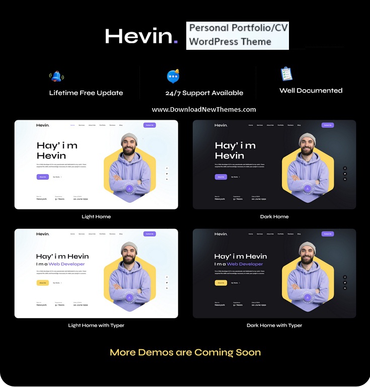 Hevin - Personal Portfolio CV WordPress Theme Review