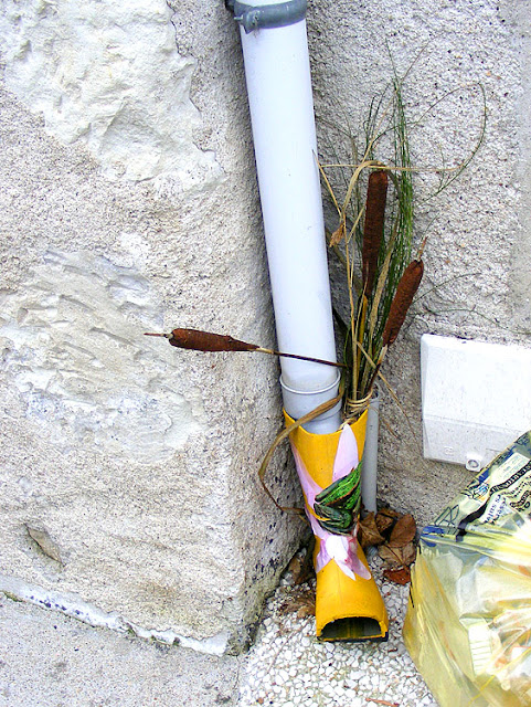 Decorated downpipe, Indre et Loire, France. Photo by Loire Valley Time Travel.