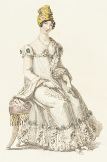 Fashion Plate, 'Evening Dress' for 'The Repository of Arts' Rudolph Ackermann (England, London, 1764-1834) England, London, August 1, 1818 Prints; engravings Engraving on paper