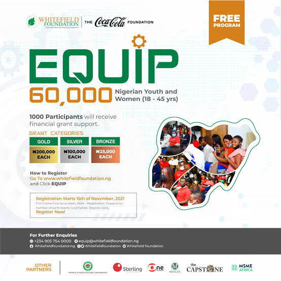 Cikakken Bayanin Sabon Shirin Da Za'a Rabawa Matasa N200,000, N100,000 Ko 25,000 Mai Taken EQUIP Empowerment Program 2021 Da Kuma Shafin Yanar Gizo Da Zaku Cike Shirin