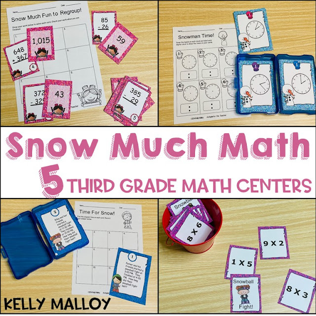 Snow Much Math Winter Themed Math Centers for Third Graders