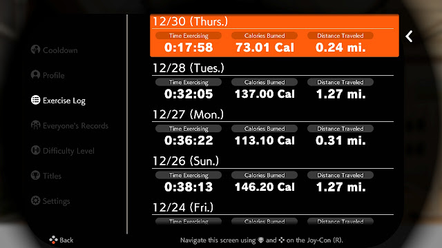 Ring Fit Adventure Week World 57 Fitness Master Lv. 323 exercise log