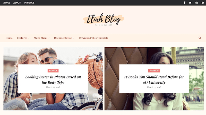 Eliah v2.0 - Responsive News and Magazine Blogger Template