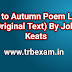 Ode to Autumn Poem Lines (Original Text) By John Keats