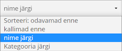 Sorteeri: odavamad enne\n kallimad enne\n nime järgi\n Kategooria järgi