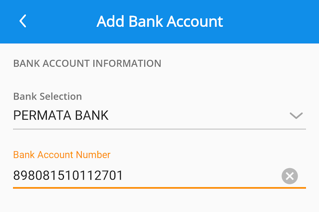 Dana add Bank account