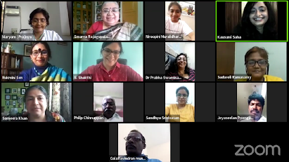an image of the speakers, attendees and organisers taken on Zoom [a video conferencing application].