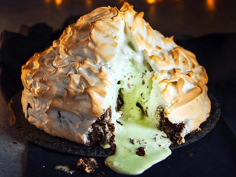 Baked Alaska Brownie Cake