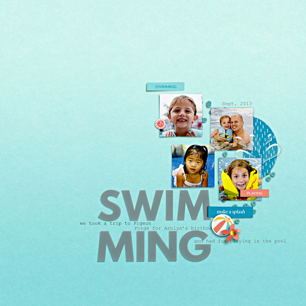 Swimming Scrapbook Page