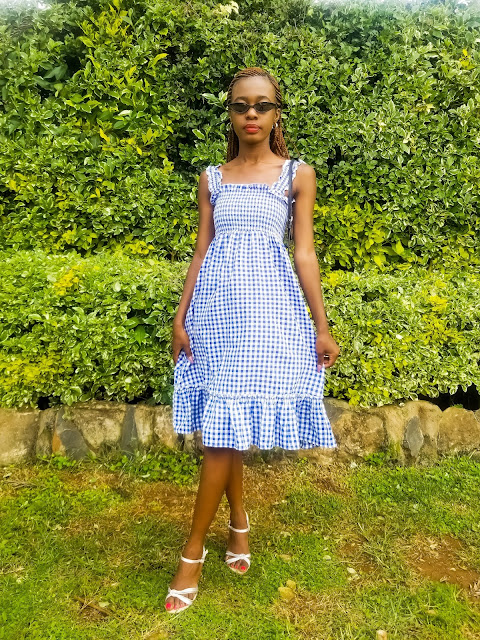 How To Wear Gingham: Blue Gingham Dress