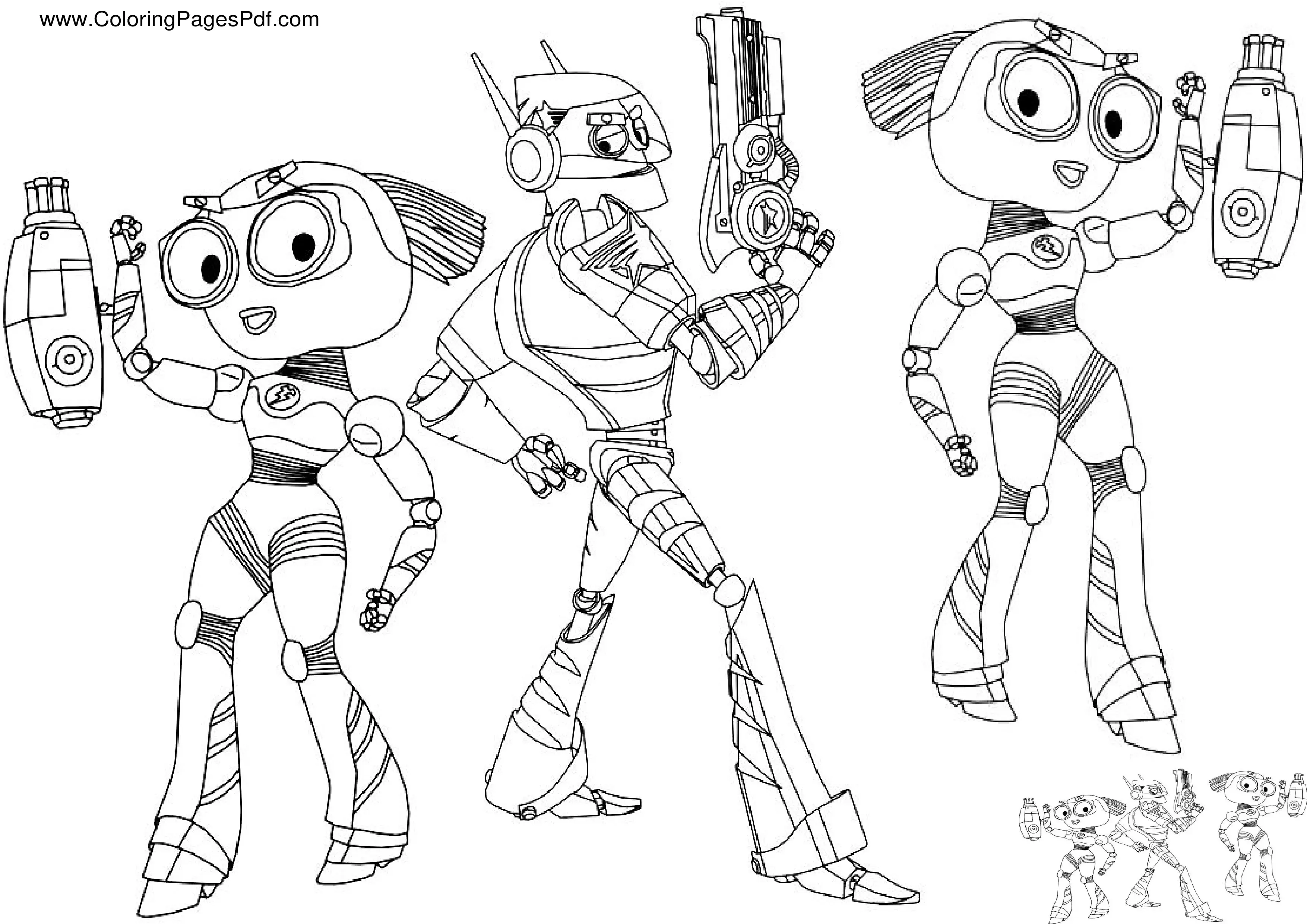 Girl robot coloring pages