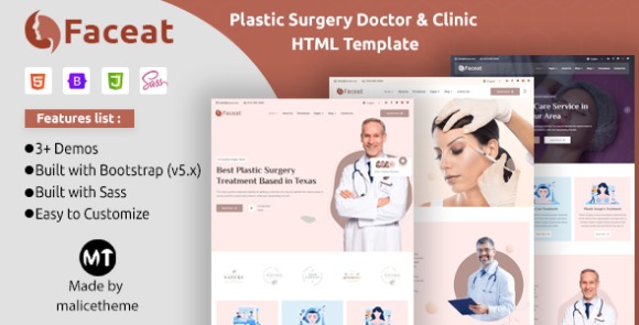 Faceat v1.0 – Modelo HTML de médico e clínica de cirurgia plástica grátis