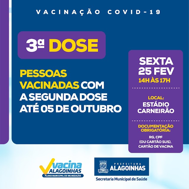 Alagoinhas: Vacinação desta sexta-feira (25)