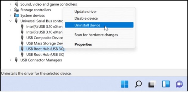 مشكلة USB في نظام التشغيل Windows 11