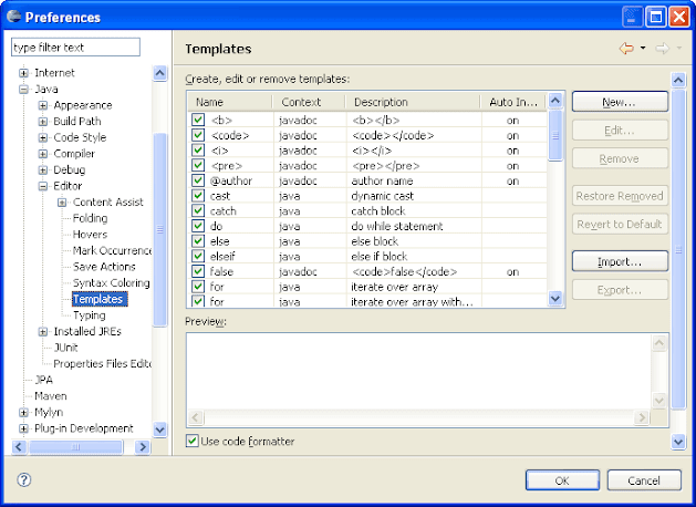 Top 10 Eclipse Code Templates Java programmer should know