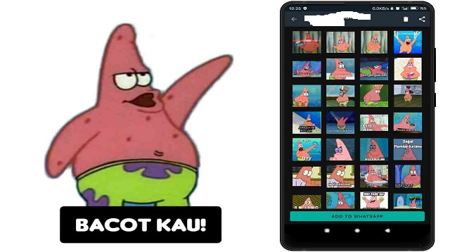 Stiker patrick wa