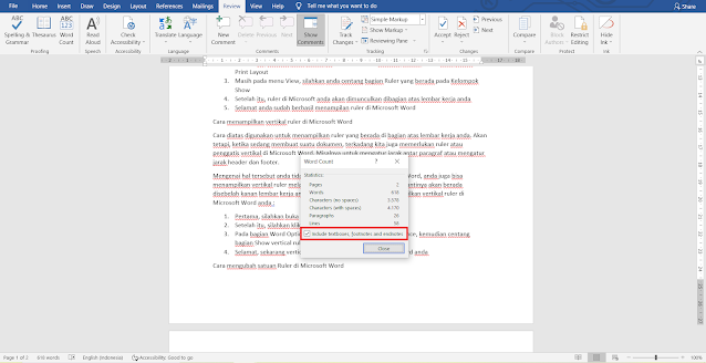 Cara Menghitung Jumlah Halaman, Kata, Huruf, Paragraf, dan Baris di Microsoft Word