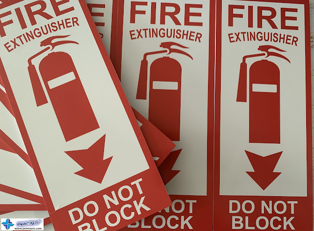 Fire Extinguisher Do Not Block Signs