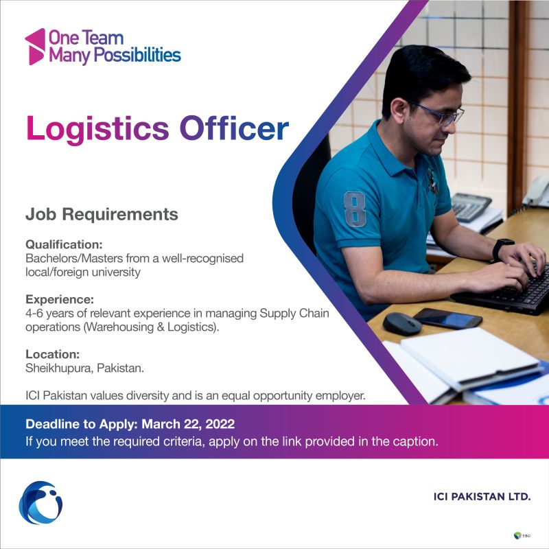 ICI Pakistan Limited Jobs Logistics Officer