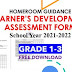 Homeroom Guidance Learner's Development Assessment Form for Grade 1-3