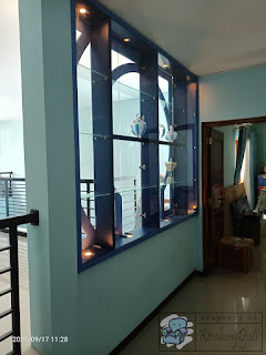Sekat Ruangan Hiasan Bahan Kaca + Furniture Rumah Semarang