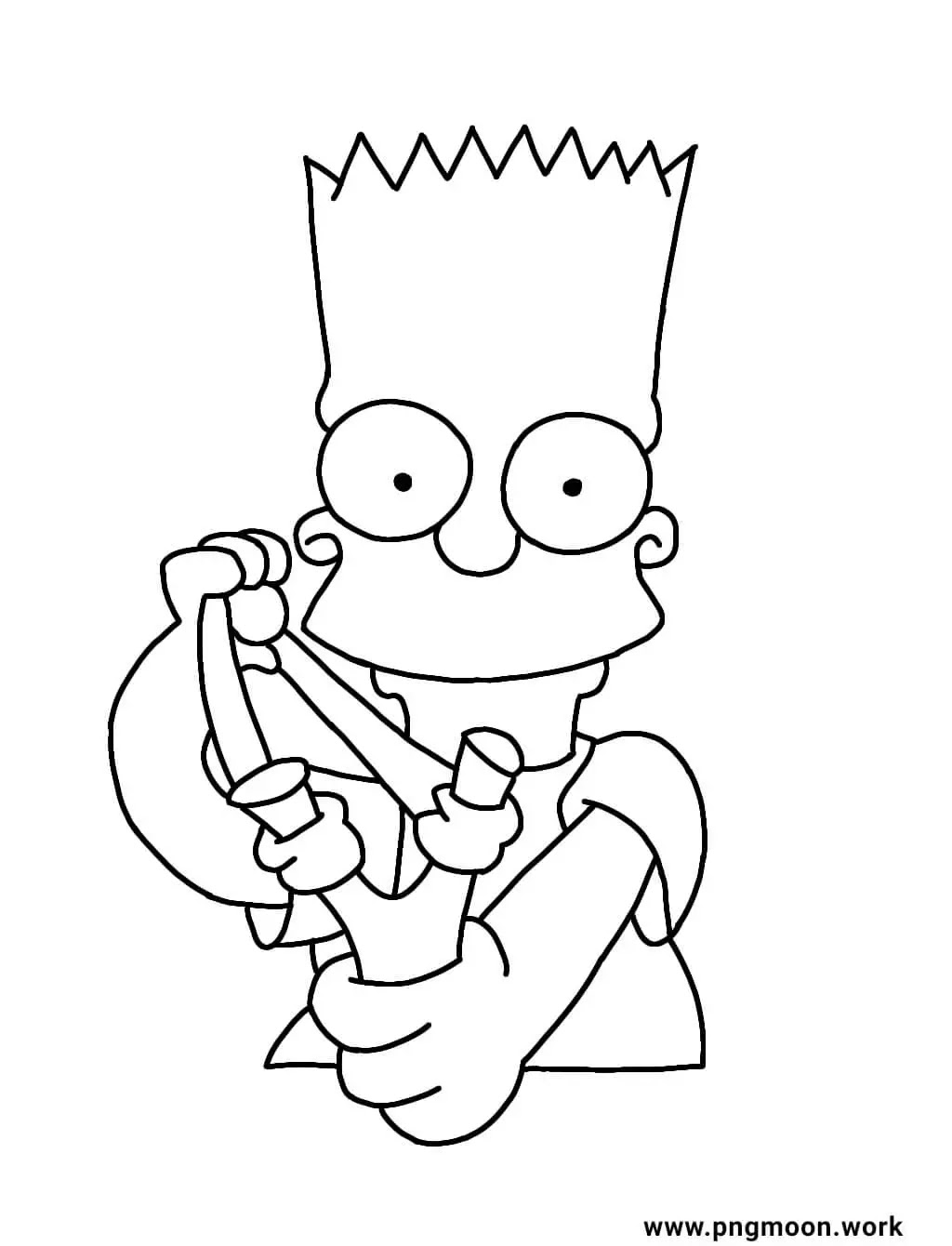 Bart Simpson with catapult