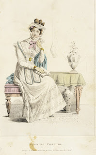 Fashion Plate, 'Morning Dress' for 'La Belle Assemblée' Rudolph Ackermann (England, London, 1764-1834) G. B. Whittaker (England, London, active early 19th century) England, London, 1809 Prints; engravings Hand-colored engraving on paper