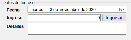 datos ingresos software control de obra