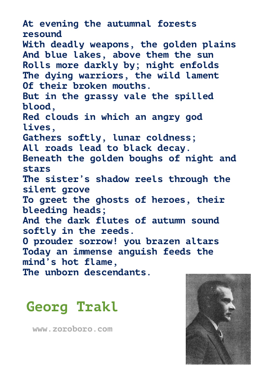 Georg Trakl Quotes. Georg Trakl Poems. Georg Trakl Poetry. Georg Trakl Writing. Poems of Georg Trakl. Georg Trakl Books