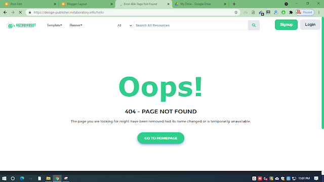 Design Publisher blogger Template 404 page