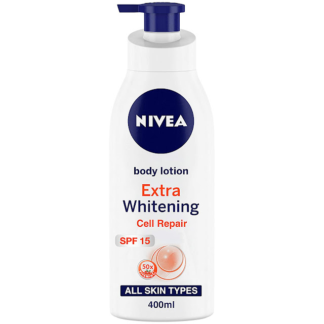 NIVEA Body Lotion, Extra Whitening Cell Repair, SPF 15 & 50x Vitamin C, 400 ml