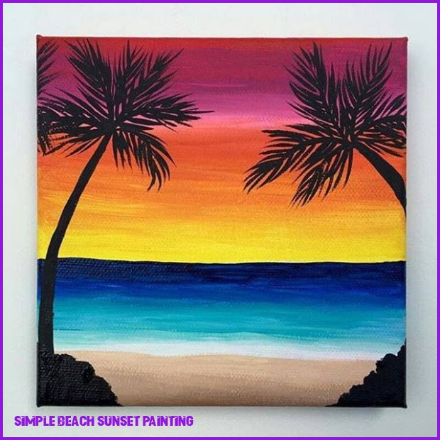 Simple Beach Sunset Painting - Painters Legend