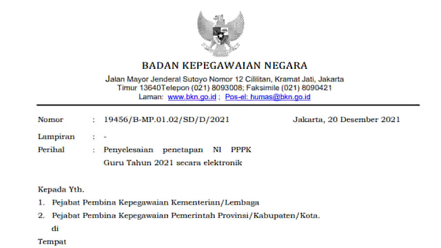 Alhamdulillah Jadwal Penetapan NIP PPPK Guru 2021 Sudah Dirilis BKN, Segera Siapkan 5 Poin Berikut